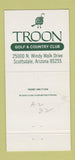 Matchbook Cover - Troon Golf And Country Club Scottsdale AZ 30 Strike