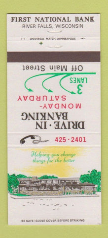 Matchbook Cover - First National Bank River Falls WI 30 Strike