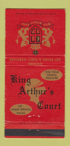 Matchbook Cover - King Arthur's Court Miami Springs FL WEAR 30 Strike