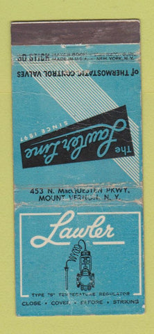 Matchbook Cover - Lawler Line Thermostatic Valves Mount Vernon NY POOR 30 Stick