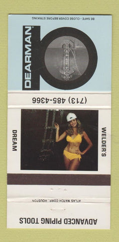 Matchbook Cover - Dearman Piping Tools girlie Pearland TX 30 Strike