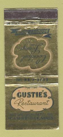 Matchbook Cover - Gustie's Restaurant Cambridge MA WEAR 30 Stick