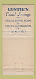 Matchbook Cover - Gustie's Restaurant Cambridge MA WEAR 30 Stick