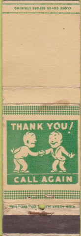 Matchbook Cover - Thank You Call Again King Midas BLANK CREASE