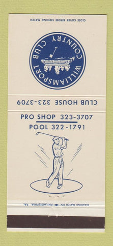 Matchbook Cover - Williamsport Country Club PA 30 Strike