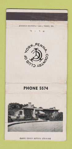 Matchbook Cover - Country Club of York PA WEAR 30 Strike