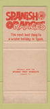 Matchbook Cover - Spanish Orange Fruit Syndicate London UK 30 Strike