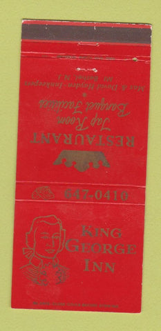 Matchbook Cover - King George Inn Restaurant Mount Bethel NJ 30 Strike