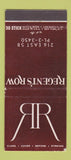 Matchbook Cover - Regent's Row New York City 30 Stick