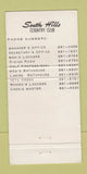 Matchbook Cover - South Hills Country Club Pittsburgh PA WEAR 30 Strike