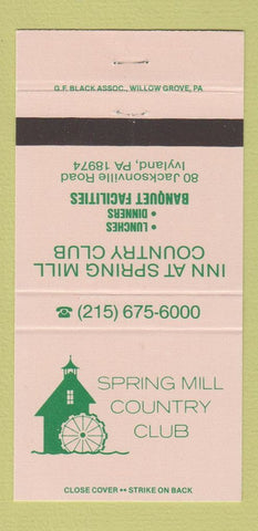 Matchbook Cover - Spring Mill Country Club Ivyland PA 30 Strike