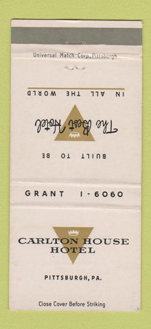 Matchbook Cover - Carlton House Hotel Pittsburgh PA 30 Strike