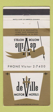 Matchbook Cover - DeVille Motor Hotels Oklahoma City OK WEAR 30 Strike