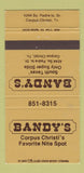 Matchbook Cover - Bandy's Corpus Christi TX 30 Strike