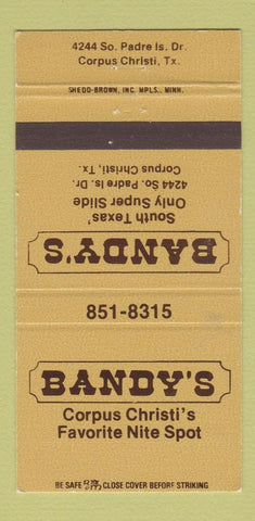 Matchbook Cover - Bandy's Corpus Christi TX 30 Strike