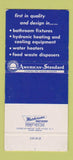 Matchbook Cover - American Standard Bathroom Fixtures Heating 30 Strike