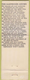 Matchbook Cover - Bessie's Tavern Chicago IL pinup WEAR