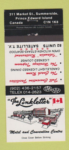 Matchbook Cover - Linkletter Motel Summerside PE PEI 30 Strike