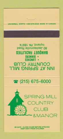 Matchbook Cover - Spring MIll Country Club Ivyland PA 30 Strike