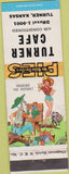 Matchbook Cover - Turner Cafe KS hillbilly local manumark