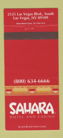 Matchbook Cover - Sahara Hotel Casino Las Vegas NV 30 Strike
