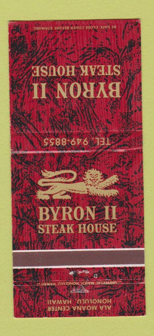 Matchbook Cover - Byron II Steak House Honolulu Hawaii 30 Strike