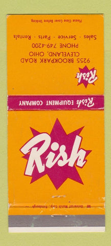 Matchbook Cover - Rish Tractors Cleveland OH Equipment  WEAR 30 Strike