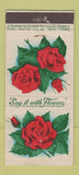 Matchbook Cover - Flowers by Soranno Morristown NJ WEAR 21 Strike Feature
