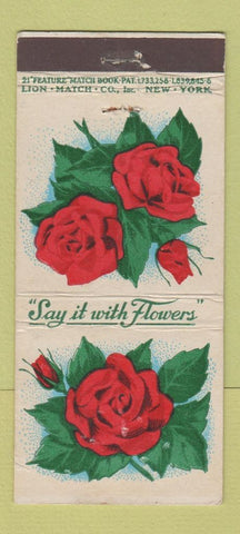 Matchbook Cover - Flowers by Soranno Morristown NJ WEAR 21 Strike Feature