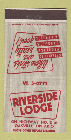 Matchbook Cover - Riverside Lodge Oakville ON 30 Strike