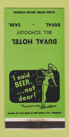 Matchbook Cover - Duval Hotel SK girlie Bill Schooley 30 Strike