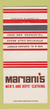 Matchbook Cover - Mariani's Men's Clothes Stockton CA 30 Strike