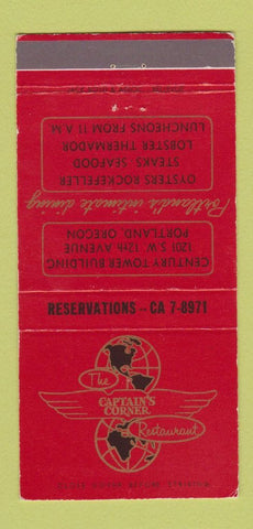 Matchbook Cover - Captain's Corner Restaurant Portland OR WEAR 30 Strike