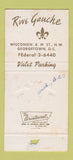 Matchbook Cover - Rive Gauche French Restaurant Washington DC POOR 30 Strike