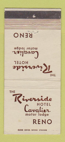 Matchbook Cover - Riverside Hotel Cavalier Motor Lodge Reno NV WEAR 30 Strike