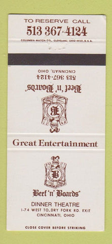 Matchbook Cover - Beef n Boards Dinner Theatre Cincinnati OH 30 Strike