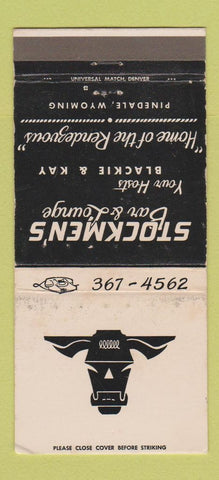 Matchbook Cover - Stockmen's Bar Lounge Pinedale WY WEAR 30 Strike