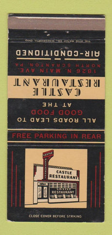 Matchbook Cover - Castle Restaurant North Scranton PA 30 Strike