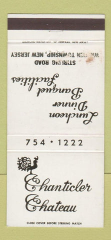 Matchbook Cover - Chanticler Chateau Warren Township NJ WORN 30 Strike