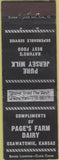 Matchbook Cover - Page's Farm Dairy Osawatomie KS Jersey Milk