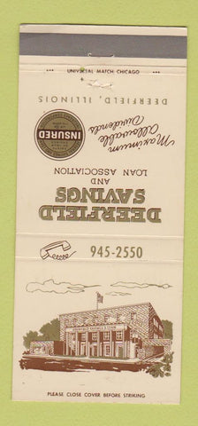 Matchbook Cover - Deerfield Savings and Loan Deerfield IL 30 Strike