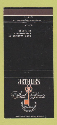 Matchbook Cover - Arthur's Steak House Philadelphia PA 30 Strike
