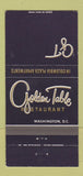 Matchbook Cover - Golden Table Restaurant Washington DC 30 Strike