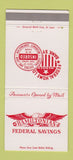 Matchbook Cover - Hamiltonian Federal Savings ST Louis Ferguson MO 30 Strike