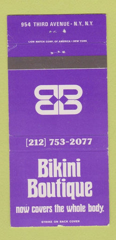 Matchbook Cover - Bikini Boutique New York City 30 Strike