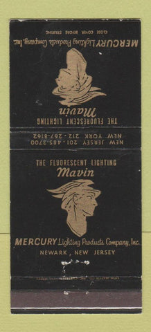 Matchbook Cover - Mercury Lighting Products Mavin Newark NJ WEAR 30 Strike