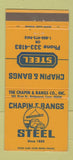 Matchbook Cover - Chapin and Bangs Steel Bridgeport CT 30 Strike