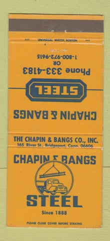 Matchbook Cover - Chapin and Bangs Steel Bridgeport CT 30 Strike