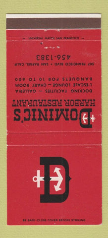 Matchbook Cover - Dominic's Harbor Restaurant San Rafael CA 30 Strike