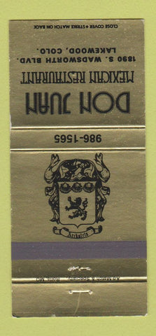Matchbook Cover - Don Juan Mexican Restaurant Lakewood Colorado 30 Strike